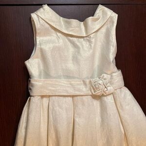 Gorgeous belted baby dress with Rosette. Fully cotton lined. Size “3